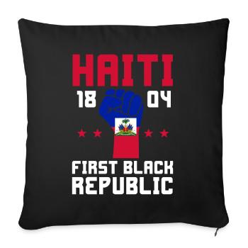 Vacances Haïti Caraïbes - Housse de coussin décorative 45 x 45 cm - noir - Devant