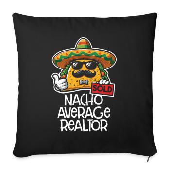 Realtor - Sofa pillowcase 17,3'' x 17,3'' (45 x 45 cm) - black - Front