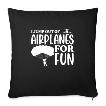 Skydive Skydiver Skydiving Parachute Gift - Sofa pillowcase 17,3'' x 17,3'' (45 x 45 cm) - black - Front