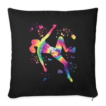 Boulderer Colorsplash Boulder Bouldern - Sofakissenbezug 45 x 45 cm - Schwarz - Vorne