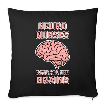 Neuro Nurse Pflegefachkraft Neurologie Geschenk - Sofakissenbezug 45 x 45 cm - Schwarz - Vorne