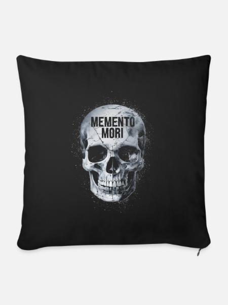 Memento mori Schädel - Sofakissenbezug 45 x 45 cm - Schwarz