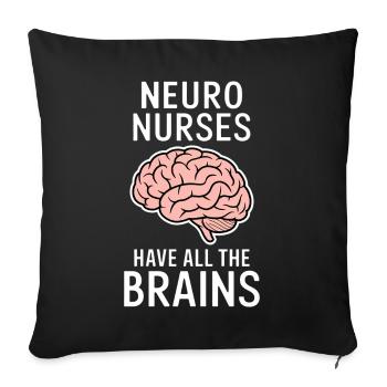 Neuro Nurse Pflegefachkraft Neurologie Geschenk - Sofakissenbezug 45 x 45 cm - Schwarz - Vorne