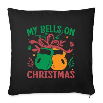 Fanatiques de fitness Mes cloches à Noël - Housse de coussin décorative 45 x 45 cm - noir - Devant