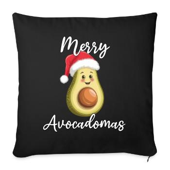 Merry Avocadomas - Funny Avocado - Sofa pillowcase 17,3'' x 17,3'' (45 x 45 cm) - black - Front