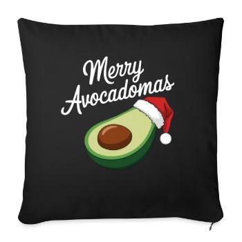 Merry Avocadomas - Funny Avocado - Sofa pillowcase 17,3'' x 17,3'' (45 x 45 cm) - black - Front