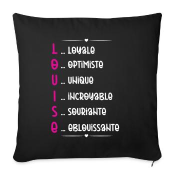 Cadeau Louise - Qualités Personnalisées - Housse de coussin décorative 45 x 45 cm - noir - Devant