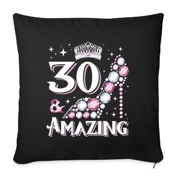 Stylish shoe design for women's 30th birthday - Sofa pillowcase 17,3'' x 17,3'' (45 x 45 cm) - black - Front