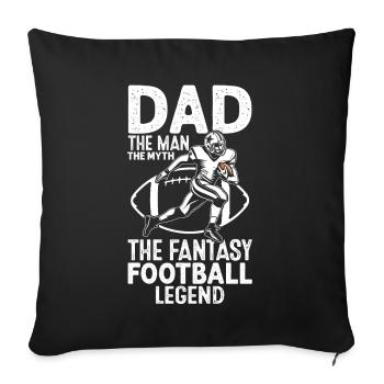 Papa Der Mann Der Mythos Die Legende Lustige Fantasie - Sofakissenbezug 45 x 45 cm - Schwarz - Vorne