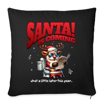 Père Noël Noël Hommes et femmes - Housse de coussin décorative 45 x 45 cm - noir - Devant