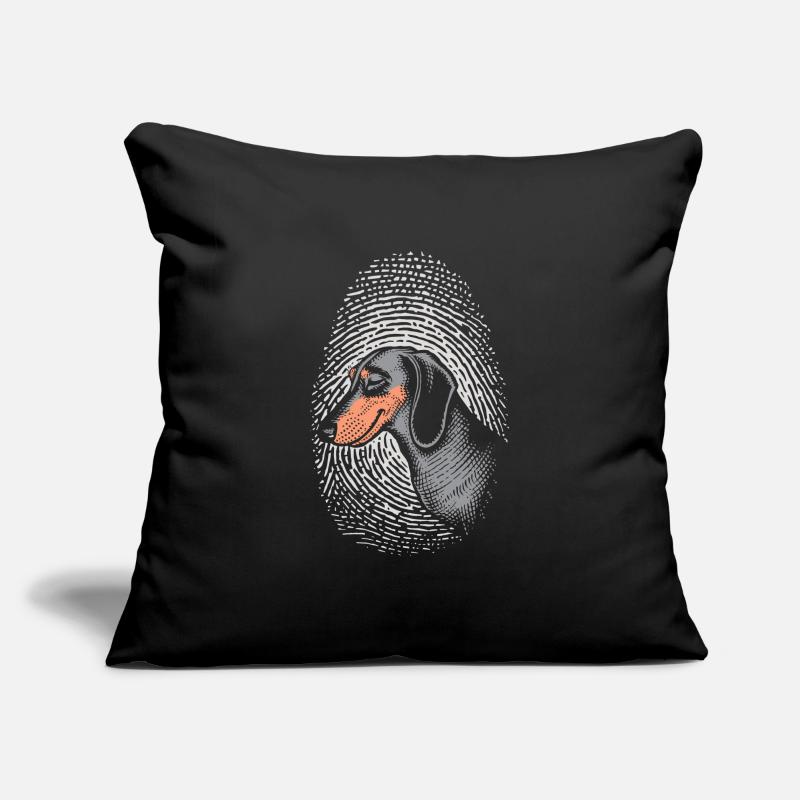 Teckel Empreinte digitale Teckel créatif Housse de coussin décorative 45 x 45 cm