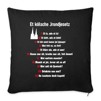 Carnaval Cologne Loi fondamentale Cologne Alaaf Cologne - Housse de coussin décorative 45 x 45 cm - noir - Devant