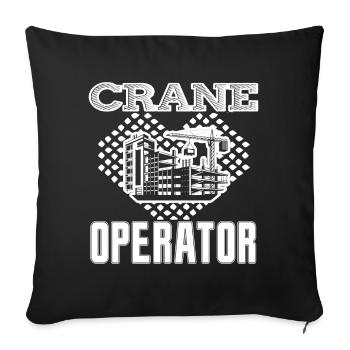 Crane Operator Crane Operator Heart - Sofa pillowcase 17,3'' x 17,3'' (45 x 45 cm) - black - Front
