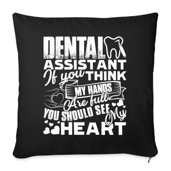 Dental Assistant Dental Assistant Heart - Sofa pillowcase 17,3'' x 17,3'' (45 x 45 cm) - black - Front
