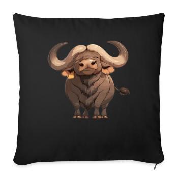 Buffalos Buffalo Büffel - Sofa pillowcase 17,3'' x 17,3'' (45 x 45 cm) - black - Front