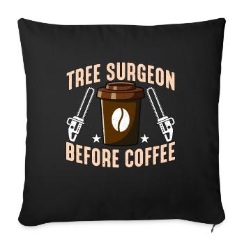 Chirurgien des arbres avant arboriculteur de café Amateur de café - Housse de coussin décorative 45 x 45 cm - noir - Devant