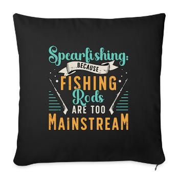 Chasse sous-marine parce que cannes à pêche amateur de pêche - Housse de coussin décorative 45 x 45 cm - noir - Devant