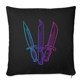Butcher Knife Collectible Restoration Lover Knife - Sofa pillowcase 17,3'' x 17,3'' (45 x 45 cm) - black - Front