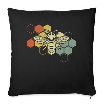Bienen Imker Retro - Sofakissenbezug 45 x 45 cm - Schwarz - Vorne