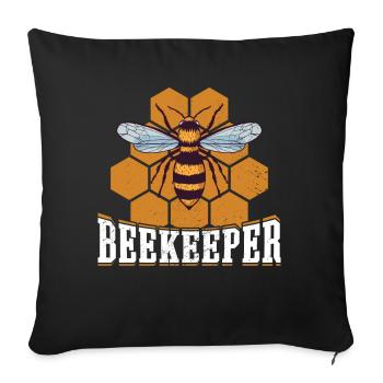 Imker Leben: Honigbienen Kunstwerk - Sofakissenbezug 45 x 45 cm - Schwarz - Vorne