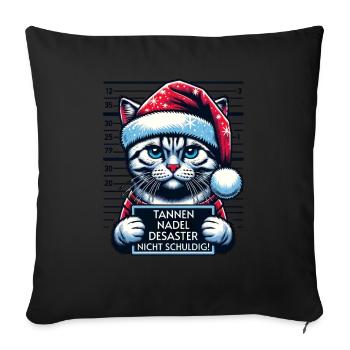 Santa Claus Funny Cats Christmas - Sofa pillowcase 17,3'' x 17,3'' (45 x 45 cm) - black - Front