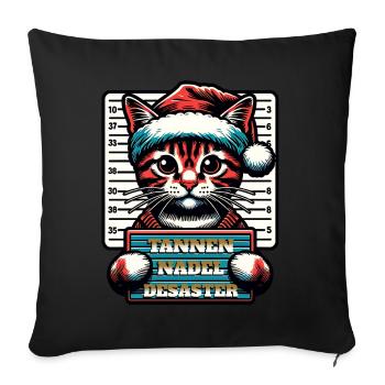 Santa Claus Funny Cats Christmas - Sofa pillowcase 17,3'' x 17,3'' (45 x 45 cm) - black - Front