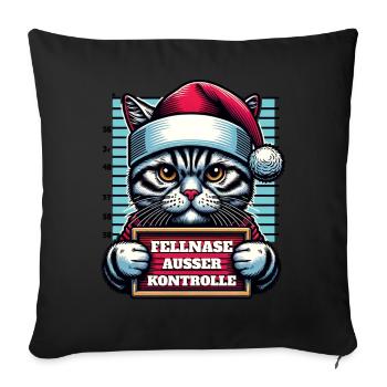 Santa Claus Funny Cats Christmas - Sofa pillowcase 17,3'' x 17,3'' (45 x 45 cm) - black - Front