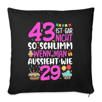 43 is not so bad - Sofa pillowcase 17,3'' x 17,3'' (45 x 45 cm) - black - Front