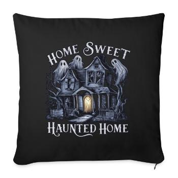 Home Sweet Haunted Home - Spooky Haunted House - Sofa pillowcase 17,3'' x 17,3'' (45 x 45 cm) - black - Front