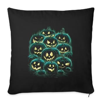 Glowing Pumpkin Parade – Halloween Pumpkin Design - Sofa pillowcase 17,3'' x 17,3'' (45 x 45 cm) - black - Front