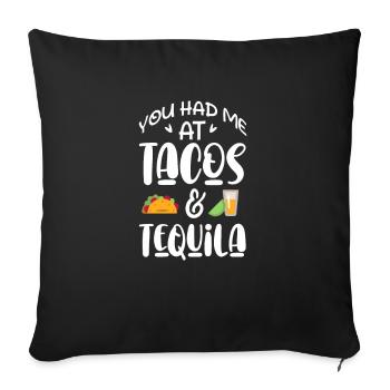 Tequila Sunrise Saufen Party Mexiko Geschenk - Sofakissenbezug 45 x 45 cm - Schwarz - Vorne