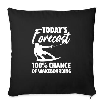 Wakeboard Wakeboarder Wakeboard Cadeau - Housse de coussin décorative 45 x 45 cm - noir - Devant