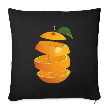 Orange Fruit - Sofa pillowcase 17,3'' x 17,3'' (45 x 45 cm) - black - Front