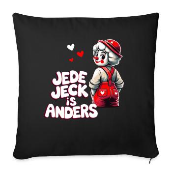 Carnaval Clown Jeck Kölle Alaaf Köln Kölsch Lustig - Housse de coussin décorative 45 x 45 cm - noir - Devant