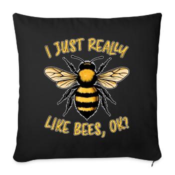 Bee Saying Beekeeper Bee Funny Bee Gift - Sofa pillowcase 17,3'' x 17,3'' (45 x 45 cm) - black - Front