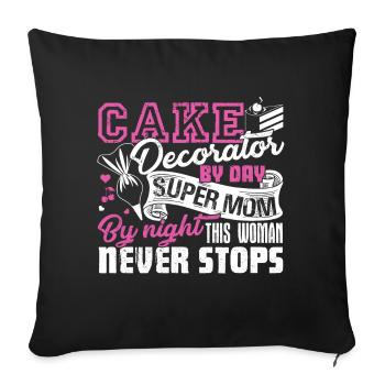 Cake Decorator Cake Decorator Mom - Sofa pillowcase 17,3'' x 17,3'' (45 x 45 cm) - black - Front