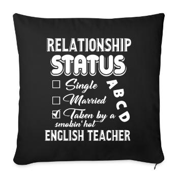 English Teacher Relationship Status - Sofa pillowcase 17,3'' x 17,3'' (45 x 45 cm) - black - Front