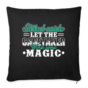 Caretaker Let Caretaker Work Magic - Sofa pillowcase 17,3'' x 17,3'' (45 x 45 cm) - black - Front