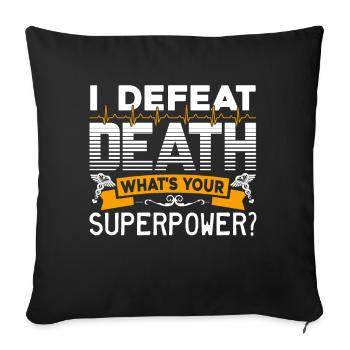 EMT I Defeat Death - Sofa pillowcase 17,3'' x 17,3'' (45 x 45 cm) - black - Front