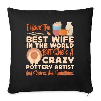 Pottery Ceramics Artist Wife - Sofa pillowcase 17,3'' x 17,3'' (45 x 45 cm) - black - Front