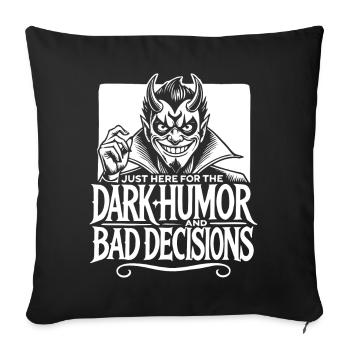 Dark Humor and Bad Decisions Edgy Devil Design - Sofa pillowcase 17,3'' x 17,3'' (45 x 45 cm) - black - Front