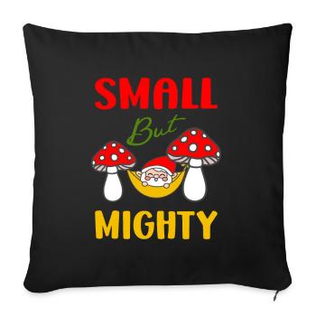 Petite mais puissante idée de cadeau pour la famille de gnomes mignons - Housse de coussin décorative 45 x 45 cm - noir - Devant