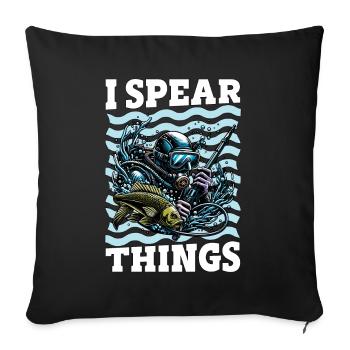 Spearfishing I Spear Things Freedive Spearfisher - Sofakissenbezug 45 x 45 cm - Schwarz - Vorne