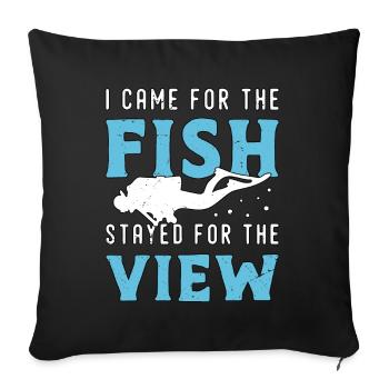 Snorkeling I Came For The Fish Stayed For Diving - Sofa pillowcase 17,3'' x 17,3'' (45 x 45 cm) - black - Front
