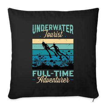 Snorkeling Underwater Tourist Full-Time Swimmer - Sofa pillowcase 17,3'' x 17,3'' (45 x 45 cm) - black - Front