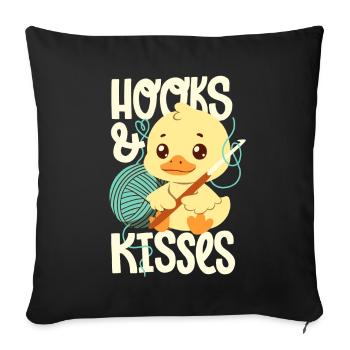 Hooks And Kisses - Sofa pillowcase 17,3'' x 17,3'' (45 x 45 cm) - black - Front