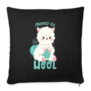 Alpaca with wool - Sofa pillowcase 17,3'' x 17,3'' (45 x 45 cm) - black - Front