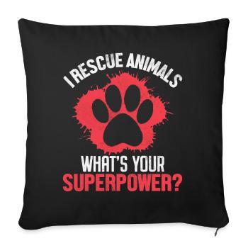 Lustige Save Animal Aktivistin Haustieradoption Pflegefamilie - Sofakissenbezug 45 x 45 cm - Schwarz - Vorne