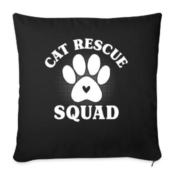 Cat Rescue Squad Animal Activist Pet Shelter - Sofa pillowcase 17,3'' x 17,3'' (45 x 45 cm) - black - Front
