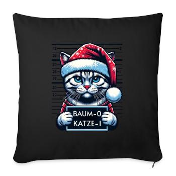 Santa Claus Funny Cats Christmas - Sofa pillowcase 17,3'' x 17,3'' (45 x 45 cm) - black - Front